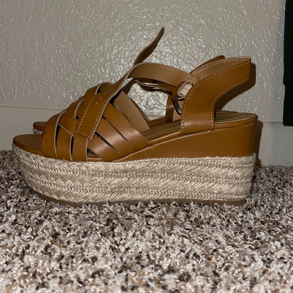 Brown and Tan Platform wedge shoes! Super cute! Never worn!